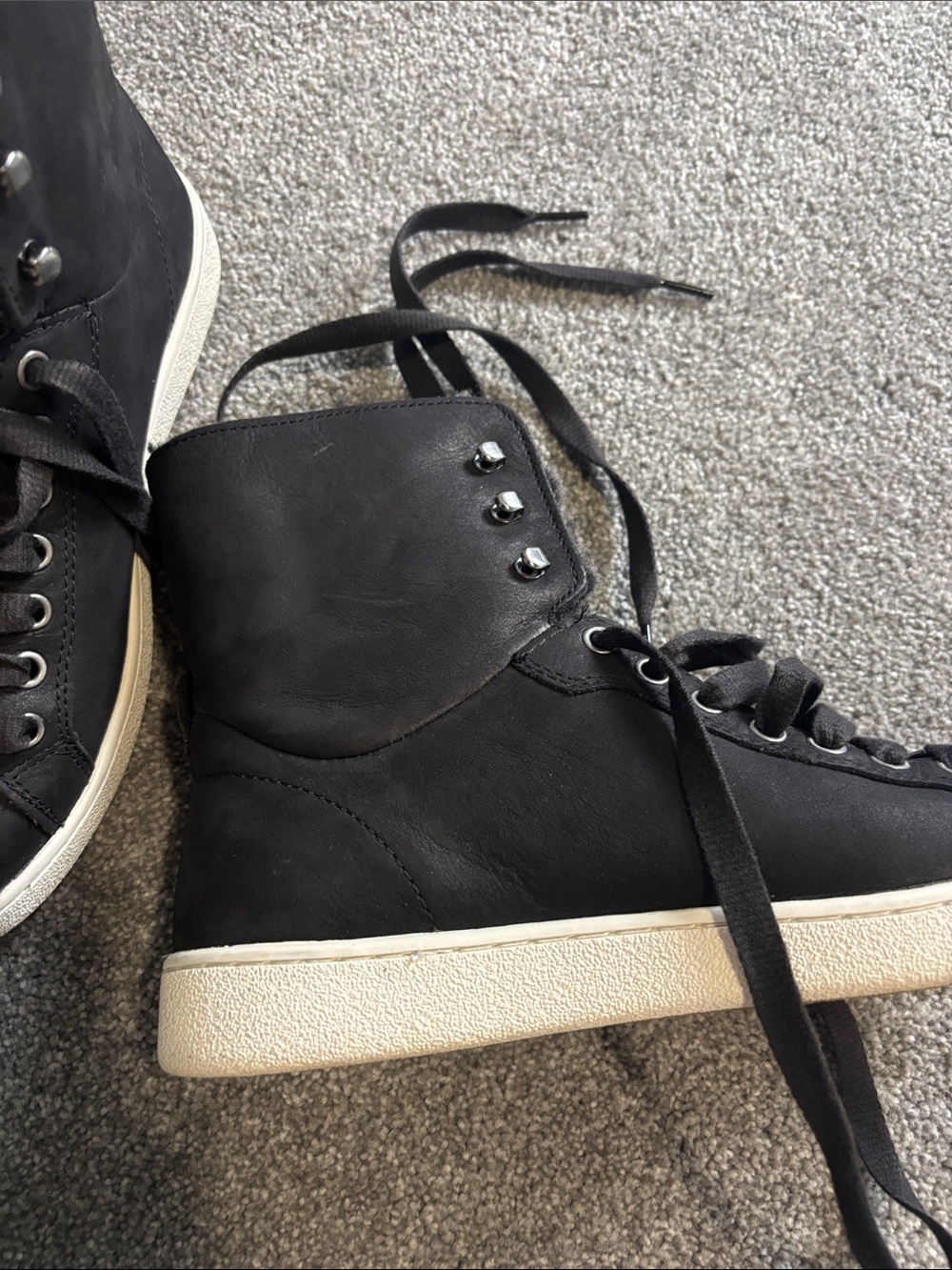 UGG Black Shearling-Lined High-Top Sneakers - Picture 4 of 5